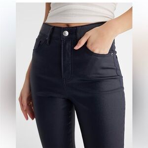Express Blue Coated Skinny Jeans